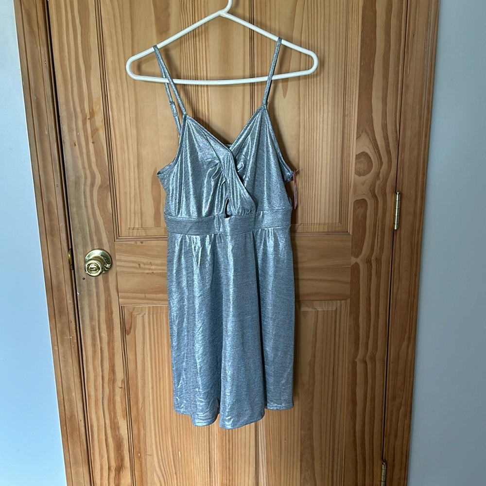 Silver mini dress